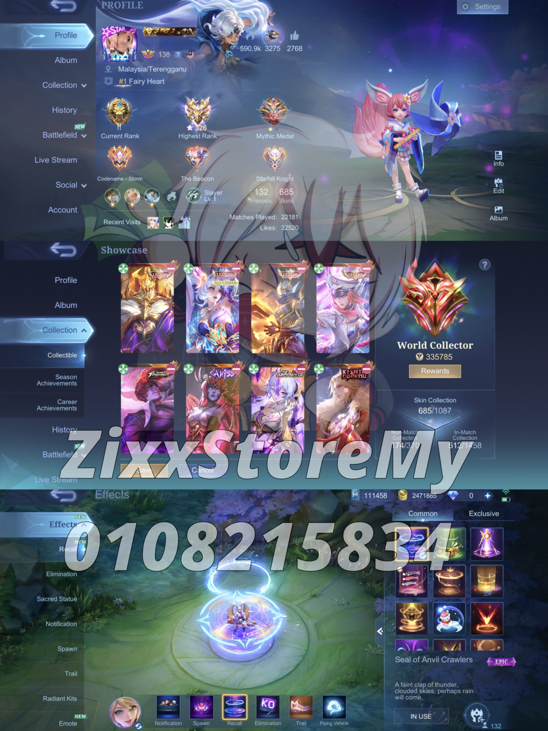 MLBB WORLD COLECTER ACCOUNT (INFLUENCER BORDER)